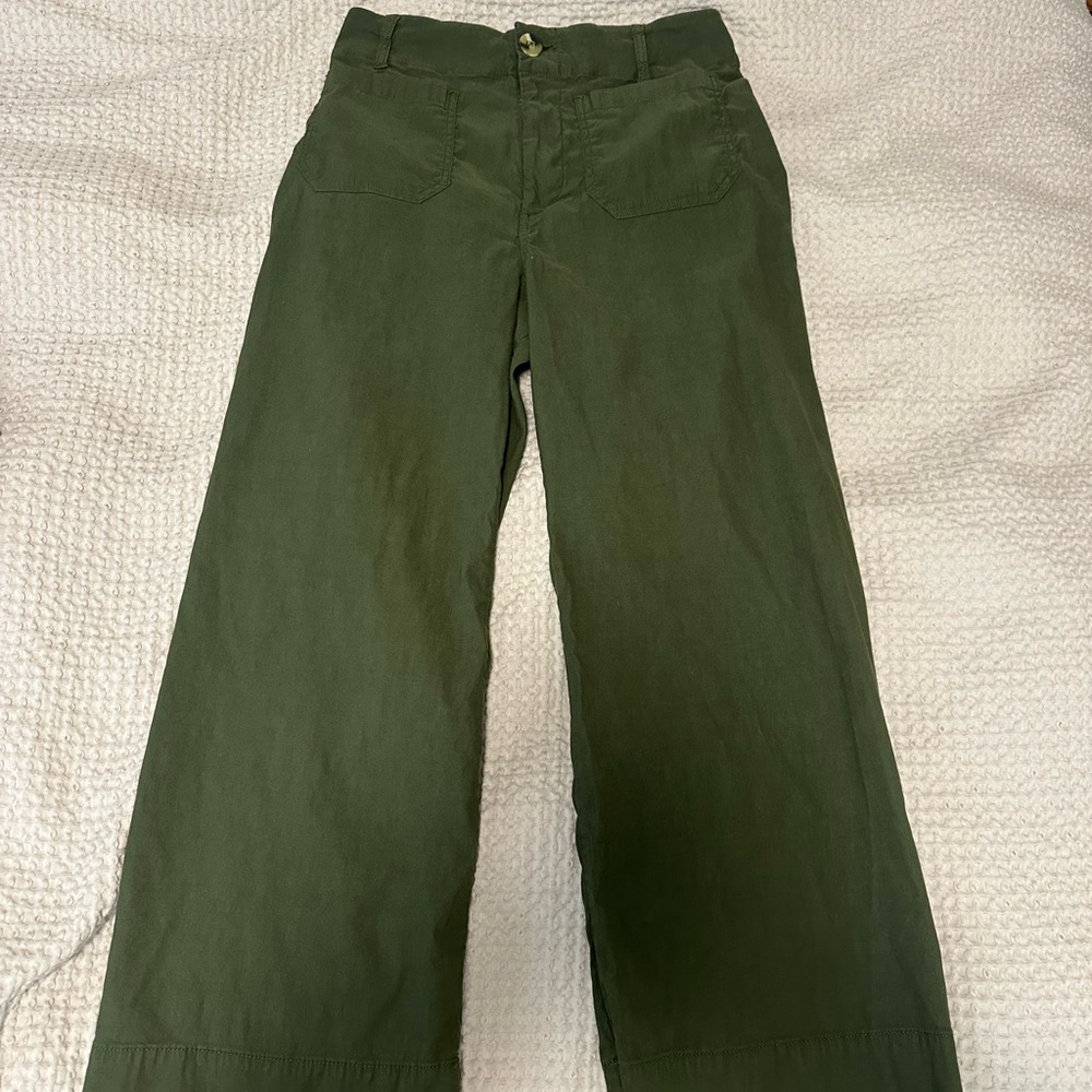 Anthropologie Colette Green Wide-Leg Pants